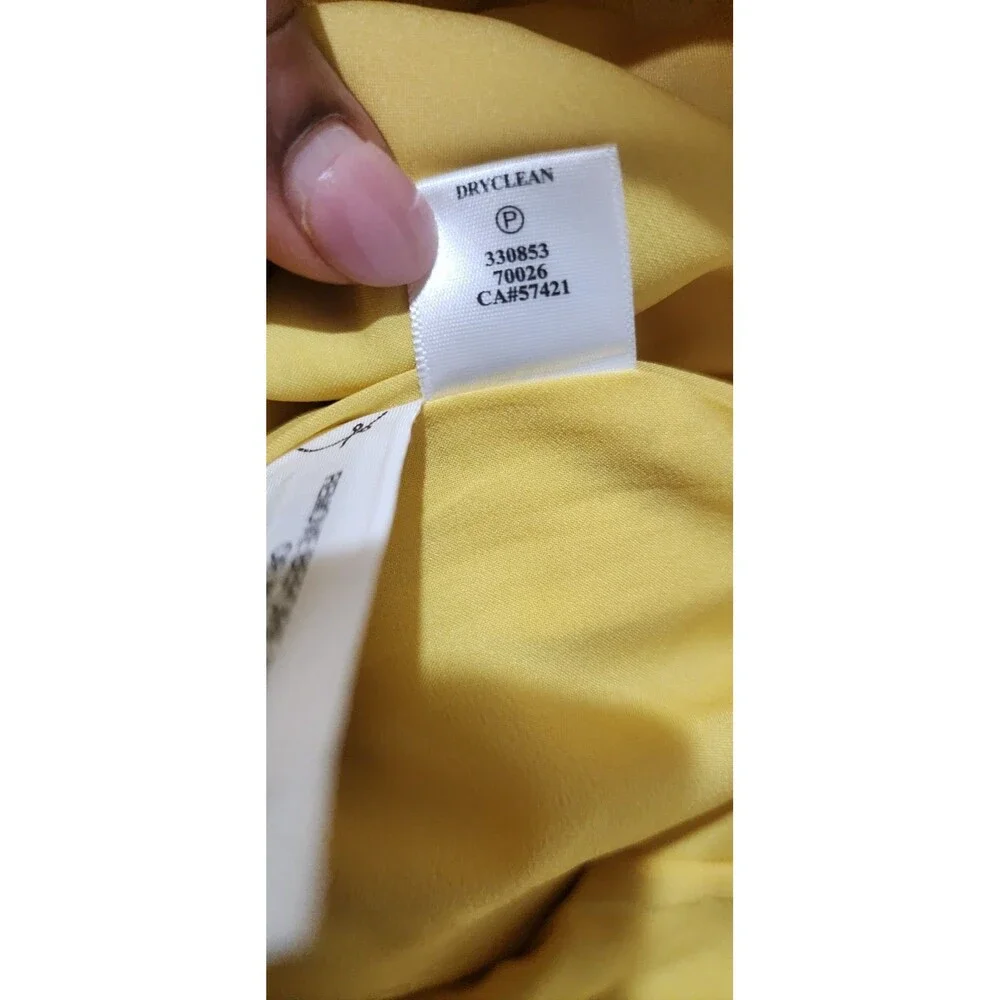 ANN TAYLOR polka dot yellow cotton blend skirt Sz 6